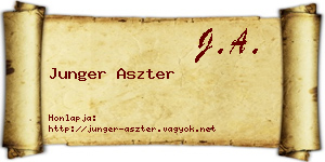 Junger Aszter névjegykártya